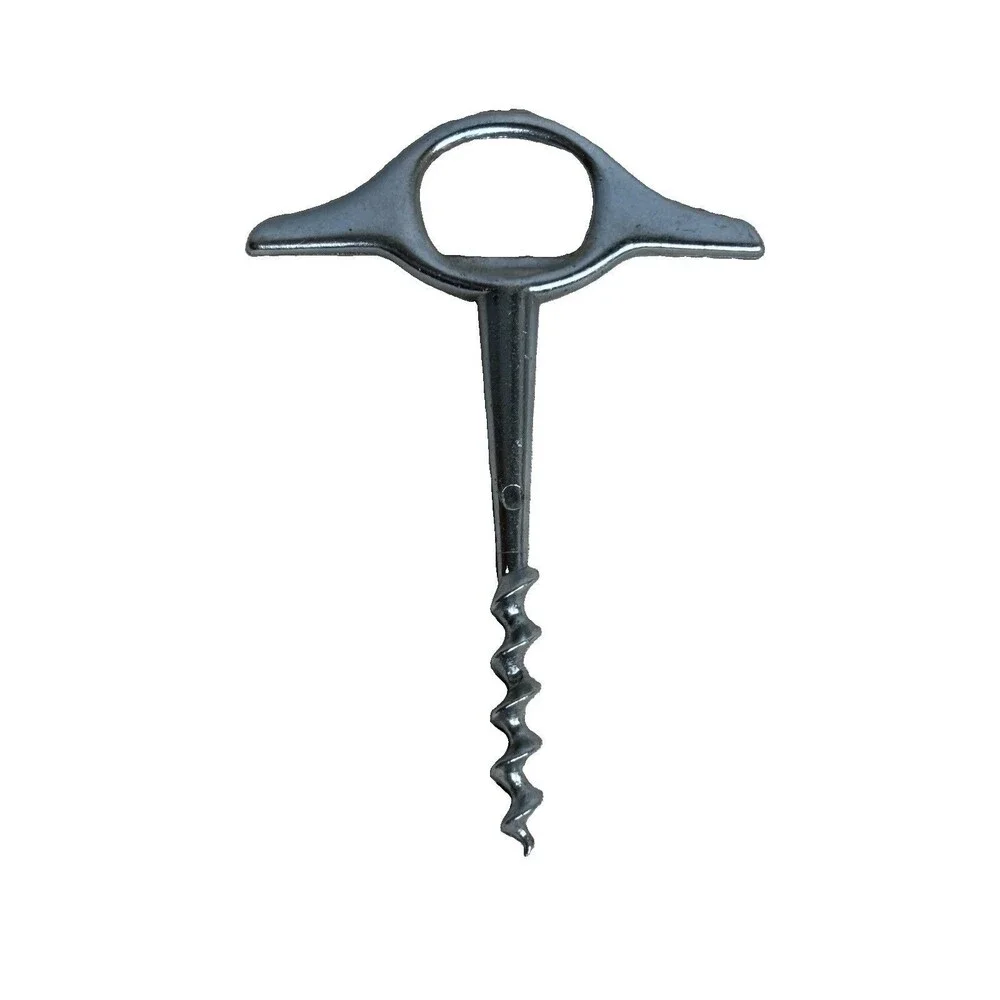 French-type direct-pull corkscrew and bottle opener finger-pull 5 inch